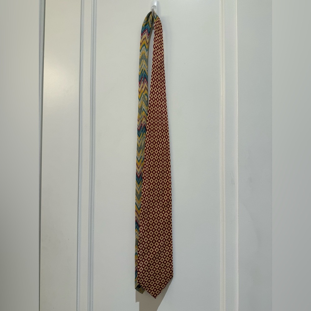 Missoni Red and Multicolor Patterned Tie